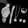 6PCS ceasuri de damă lux elegant din aliaj ceas de mână cu cristal pentru doamne cadou cuarț ceas din aliaj cu stras brățară mon