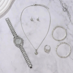 6PCS ceasuri de damă lux elegant din aliaj ceas de mână cu cristal pentru doamne cadou cuarț ceas din aliaj cu stras brățară mon