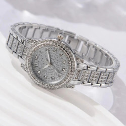 6PCS ceasuri de damă lux elegant din aliaj ceas de mână cu cristal pentru doamne cadou cuarț ceas din aliaj cu stras brățară mon