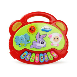 Copii desene animate pian tastatură joc cu sunete de animale intermitente lumină muzică instrument muzical pentru copii jucării 