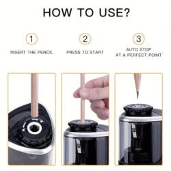 Ascuțitoare electrică, ascuțitoare automată pentru creioane, potrivită pentru creioane (6-8 mm), pentru studenți, școală și biro