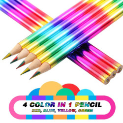 8/16 buc creioane curcubeu 4 culori în 1, creioane curcubeu, creioane colorate din lemn, creioane multicolore pentru copii, rech