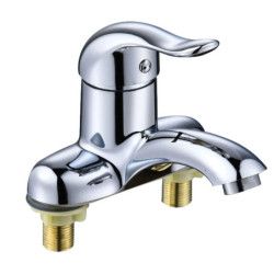 Robinet de baie cu două orificii, lavoar cu apă caldă și rece, pentru toaletă, bucătărie, baie, plastic, oțel, mixer de chiuvetă