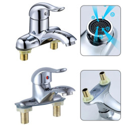 Robinet de baie cu două orificii, lavoar cu apă caldă și rece, pentru toaletă, bucătărie, baie, plastic, oțel, mixer de chiuvetă