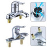 Robinet de baie cu două orificii, lavoar cu apă caldă și rece, pentru toaletă, bucătărie, baie, plastic, oțel, mixer de chiuvetă