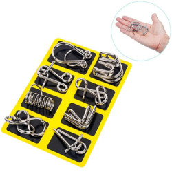8 buc/set Metal Montessori Puzzle sârmă IQ minte creier Teaser Puzzle-uri adulți joc interactiv reliever jucării educative