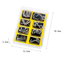 8 buc/set Metal Montessori Puzzle sârmă IQ minte creier Teaser Puzzle-uri adulți joc interactiv reliever jucării educative