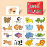 Carte de potrivire pentru copii mici, 32 de bucăți, jucării de puzzle educaționale Montessori timpurii, puzzle de desene animate