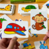 Carte de potrivire pentru copii mici, 32 de bucăți, jucării de puzzle educaționale Montessori timpurii, puzzle de desene animate