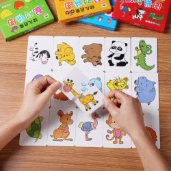 Carte de potrivire pentru copii mici, 32 de bucăți, jucării de puzzle educaționale Montessori timpurii, puzzle de desene animate