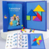 1set din lemn magnetic Tangram Puzzle Book jucării educative pentru copii Baby Kid portabil Montessori învățare inteligență