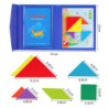 1set din lemn magnetic Tangram Puzzle Book jucării educative pentru copii Baby Kid portabil Montessori învățare inteligență
