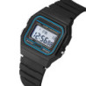 Ceasuri digitale sport cu LED pentru bărbați Ceas electronic cu cadran pătrat și simplu, cu bandă din silicon