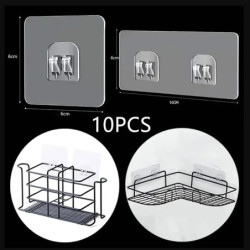 10 buc cârlige autoadezive transparente, cuier de perete, raft de depozitare, fixare patch-uri puternice, fără perforații, pentr