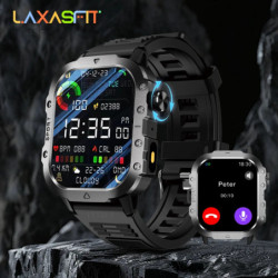 LAXASFIT Ceas inteligent pentru sporturi în aer liber 2,01 inch Ecran HD Lanternă LED Bluetooth Vorbire Ceas inteligent pentru b