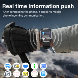 LAXASFIT Ceas inteligent pentru sporturi în aer liber 2,01 inch Ecran HD Lanternă LED Bluetooth Vorbire Ceas inteligent pentru b