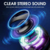 Difuzor Bluetooth magnetic pentru exterior, difuzor stereo portabil fără fir, mini difuzor stereo de călătorie, cu lumină colora