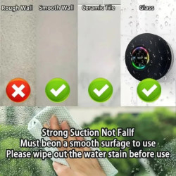 Difuzor portabil Bluetooth cu LED-uri impermeabile IPX4, cu ventuză mare pentru exterior, poate fi adsorbit, audio pe perete