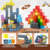 Blocuri de construcție magnetice, set de construcții stivuibile, jucării senzoriale STEM pentru Mine World, copii, băieți și fet