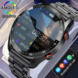 2024 Ceas inteligent Bluetooth pentru bărbați, afișaj HD 360 * 360, ritm cardiac, monitor de fitness, ECG + PPG, ceasuri intelig