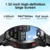 2024 Ceas inteligent Bluetooth pentru bărbați, afișaj HD 360 * 360, ritm cardiac, monitor de fitness, ECG + PPG, ceasuri intelig