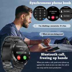 2024 Ceas inteligent Bluetooth pentru bărbați, afișaj HD 360 * 360, ritm cardiac, monitor de fitness, ECG + PPG, ceasuri intelig