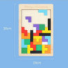 Blocuri de lemn Puzzle Jocuri de inteligență Jucărie Tangram Jigsaw Intelligence Colorat 3D Blocuri rusești Montessori Educațion