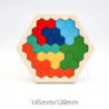 Blocuri de lemn Puzzle Jocuri de inteligență Jucărie Tangram Jigsaw Intelligence Colorat 3D Blocuri rusești Montessori Educațion
