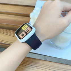 Banda din silicon pentru curea Apple Watch 44mm 45mm 40mm 41mm 42-38mm 45mm bratara sport iwatch seria 8 7 6 5 4 3 SE 9 Ultra 2 