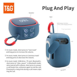 TG659 Mini difuzor Bluetooth wireless puternic TWS Bluetooth 5.3 cutie de sunet HIFI difuzor suport card TF radio