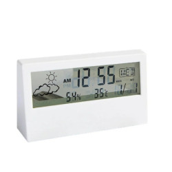 Termometru LED termo-higrometru multifuncțional electronic pentru temperatură și umiditate stație meteo pentru acasă cu ceas deș