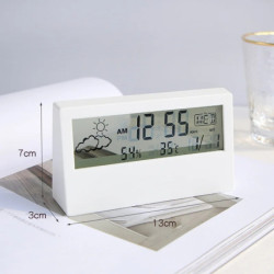 Termometru LED termo-higrometru multifuncțional electronic pentru temperatură și umiditate stație meteo pentru acasă cu ceas deș