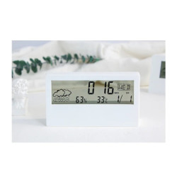 Termometru LED termo-higrometru multifuncțional electronic pentru temperatură și umiditate stație meteo pentru acasă cu ceas deș