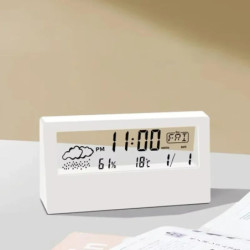 Termometru LED termo-higrometru multifuncțional electronic pentru temperatură și umiditate stație meteo pentru acasă cu ceas deș
