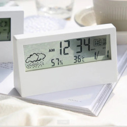 Termometru LED termo-higrometru multifuncțional electronic pentru temperatură și umiditate stație meteo pentru acasă cu ceas deș