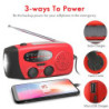 STONEGO Multifuncțional Radio FM Generator de urgență în aer liber cu manivelă Generator solar pentru încărcarea telefonului mob