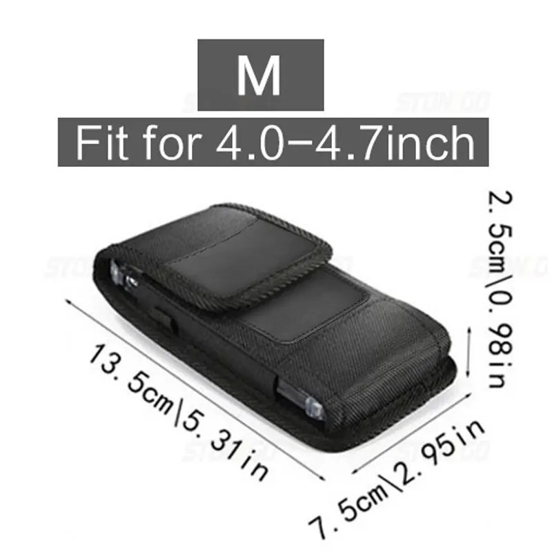 Husă verticală din nailon pentru telefon mobil, cu clemă pentru curea, cataramă, portofel, card, suport, pentru telefon de 4,0-6