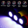 Lanternă mini reîncărcabilă cu LED-uri USB, multifuncțională, puternică, cu lumină puternică, impermeabilă, pentru drumeții și c