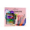 Set de machiaj pentru ochi POPFEEL, paletă de fard de pleoape cu 40 de culori, creion pentru sprâncene, rimel cu un set de pensu