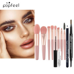 Set de machiaj pentru ochi POPFEEL, paletă de fard de pleoape cu 40 de culori, creion pentru sprâncene, rimel cu un set de pensu