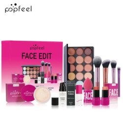 POPFEEL Kit de machiaj all-in-one fard de pleoape pudră luciu de buze Lipoil, cadou de Ziua Îndrăgostiților pentru fete și femei