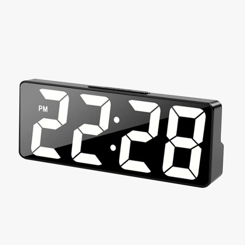 Ceas de birou digital multifuncțional cu alarmă, temperatură, dată, alarmă, amânare, control sonor, mod nocturn, 12/24 ore, LED
