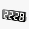 Ceas de birou digital multifuncțional cu alarmă, temperatură, dată, alarmă, amânare, control sonor, mod nocturn, 12/24 ore, LED