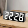 Ceas de birou digital multifuncțional cu alarmă, temperatură, dată, alarmă, amânare, control sonor, mod nocturn, 12/24 ore, LED