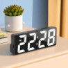 Ceas de birou digital multifuncțional cu alarmă, temperatură, dată, alarmă, amânare, control sonor, mod nocturn, 12/24 ore, LED
