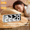 Ceas de birou digital multifuncțional cu alarmă, temperatură, dată, alarmă, amânare, control sonor, mod nocturn, 12/24 ore, LED