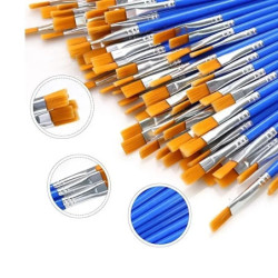 50Pcs pensule pictură set artă rotundă plată păr nailon păr pensulă pentru ulei acrilic acuarelă copii/artiști/începători/studen