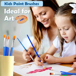 50Pcs pensule pictură set artă rotundă plată păr nailon păr pensulă pentru ulei acrilic acuarelă copii/artiști/începători/studen
