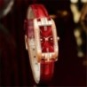 Ceasuri De Dama Fashion Square Doamnelor Ceas De Cuart Set Bratara Cadran Verde Ceasuri De Dama De Lux De Piele Simpla