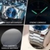 POEDAGAR Ceas de lux pentru bărbați, rezistent la apă, luminos, dată, săptămâna, ceas pentru bărbați din oțel inoxidabil, oțel i